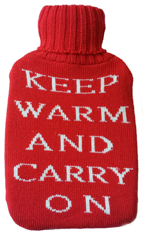 Warm Tradition Keep Warm and Carry On Knit Covered Hot Water Bottle - Bottle Made in Germany