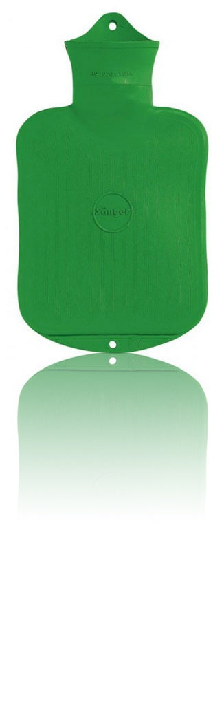 SANGER 0.8 Liter Rubber Hot Water Bottle - Made in Germany (Green)