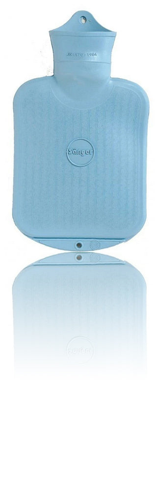 SANGER 0.8 Liter Rubber Hot Water Bottle - Made in Germany (Light Blue)