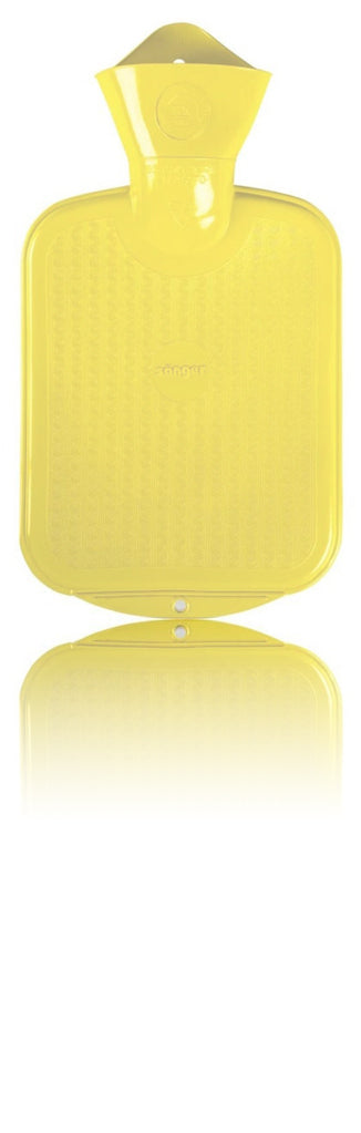 SANGER 0.8 Liter Rubber Hot Water Bottle - Made in Germany (Yellow)