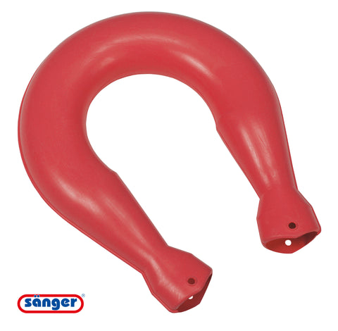 SANGER NECK Hot Water Bottle red plain, NO cover - Made in Germany