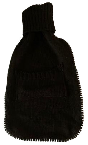 Warm Tradition Brown Stitch Knit Covered Hot Water Bottle - Bottle made in Germany