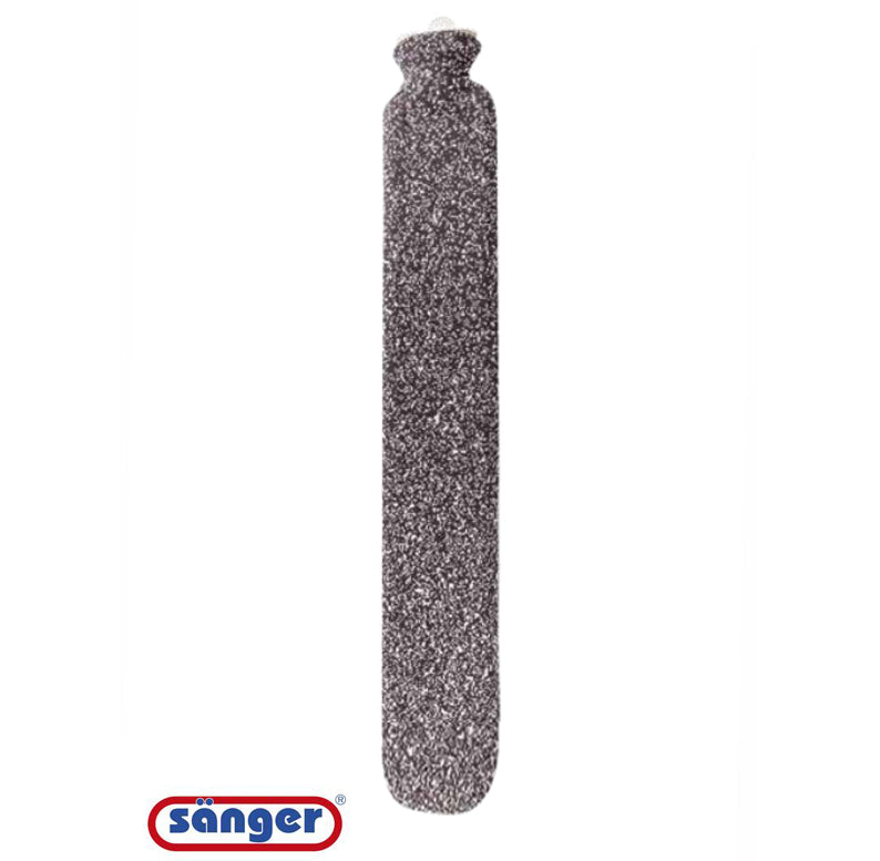 2.5 Liter SANGER LONGI rubber hot water bottle-Pixel grey cover - Made in Germany