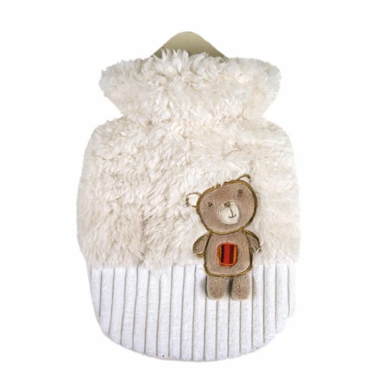Sanger 0.8 liter hot water bottle with flappy bear cover-made in Germany