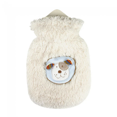 Sanger 0.8 liter hot water bottle with flappy dog cover-made in Germany