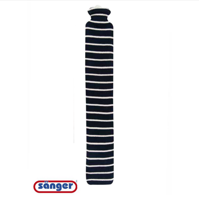 2.5 Liter SANGER LONGI rubber hot water bottle-Marine design cover - Made in Germany